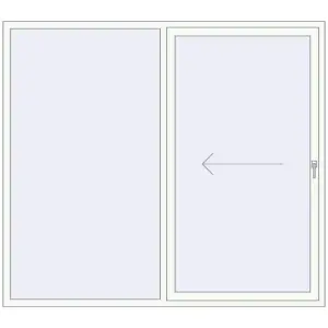 Buy Przesuwane drzwi tarasowe 2200x1950 mm PATIO DOOR REHAU BRILLANT DESIGN RAL 9016 Traffic white dwustronny