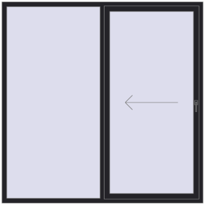 Buy Sliding patio doors 2100x2100 mm PATIO DOOR REHAU BRILLANT DESIGN BLACK_ULTI-MATT two-sided