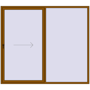 Buy Sliding patio doors 2500x2200 mm REHAU GENEO HST GOLDEN OAK two-sided