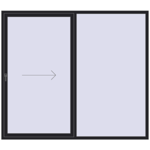 Zamów teraz Przesuwane drzwi tarasowe 2400x2100 mm PATIO DOOR REHAU BRILLANT DESIGN BLACK_ULTI-MATT dwustronny