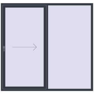 Buy Sliding patio doors 2100x2000 mm PATIO DOOR REHAU BRILLANT DESIGN ANTHRACITE_GREY_STRUKTURAL two-sided