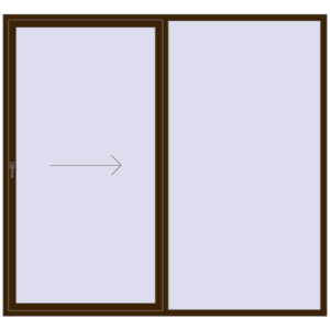Buy Sliding patio doors 2500x2330 mm REHAU SYNEGO SLIDE DARK_OAK two-sided