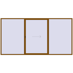 Buy Sliding patio doors 4500x2300 mm PATIO DOOR REHAU BRILLANT DESIGN GOLDEN OAK two-sided