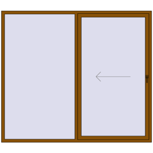 Buy Sliding patio doors 2400x2100 mm PATIO DOOR REHAU SYNEGO GOLDEN OAK two-sided