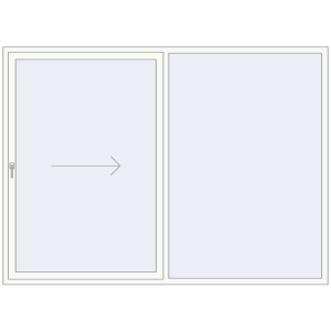 Zamów teraz Przesuwane drzwi tarasowe 2600x1900 mm PATIO DOOR REHAU SYNEGO RAL 9016 Traffic white dwustronny