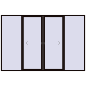 Buy Sliding patio doors 3600x2400 mm PATIO DOOR REHAU SYNEGO BLACK_BROWN two-sided