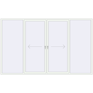 Buy Sliding patio doors 3600x2200 mm PATIO DOOR REHAU BRILLANT DESIGN RAL 9016 Traffic white two-sided