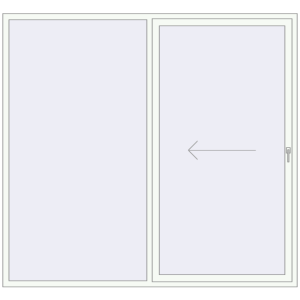 Zamów teraz Przesuwane drzwi tarasowe 2400x2230 mm REHAU SYNEGO SLIDE RAL 9016 Traffic white dwustronny