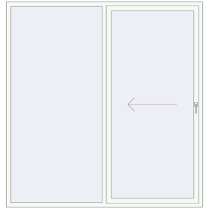 Buy Sliding patio doors 2200x2300 mm REHAU SYNEGO SLIDE RAL 9016 Traffic white two-sided
