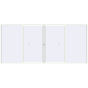 Buy Sliding patio doors 4780x2200 mm PATIO DOOR REHAU BRILLANT DESIGN RAL 9016 Traffic white two-sided