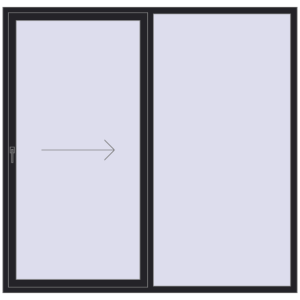 Buy Sliding patio doors 2220x2150 mm PATIO DOOR REHAU SYNEGO BLACK_ULTI-MATT two-sided
