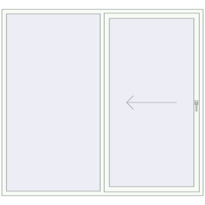 Buy Sliding patio doors 2210x2050 mm PATIO DOOR REHAU BRILLANT DESIGN RAL 9016 Traffic white two-sided
