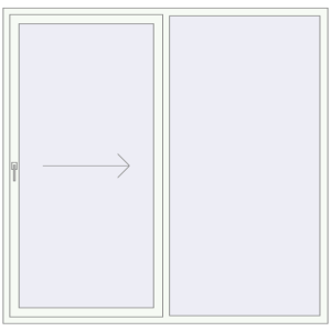 Buy Sliding patio doors 2060x2000 mm REHAU SYNEGO SLIDE RAL 9016 Traffic white two-sided