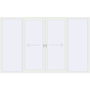 Buy Sliding patio doors 3600x2245 mm PATIO DOOR REHAU BRILLANT DESIGN RAL 9016 Traffic white two-sided