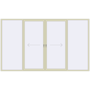 Buy Sliding patio doors 3900x2300 mm PATIO DOOR REHAU SYNEGO PEARL_WHITE_BEIGE_52L-2 two-sided
