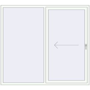 Zamów teraz Przesuwane drzwi tarasowe 2000x1800 mm PATIO DOOR REHAU BRILLANT DESIGN RAL 9016 Traffic white dwustronny