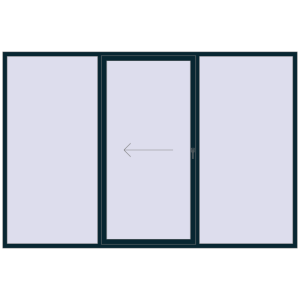 Buy Sliding patio doors 3300x2200 mm PATIO DOOR REHAU SYNEGO STEEL_BLUE two-sided