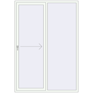 Zamów teraz Przesuwane drzwi tarasowe 1602x2300 mm REHAU SYNEGO SLIDE RAL 9016 Traffic white dwustronny