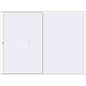 Buy Sliding patio doors 2850x2210 mm PATIO DOOR REHAU SYNEGO RAL 9016 Traffic white two-sided