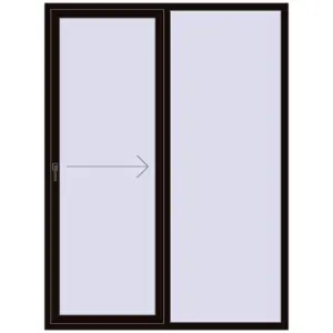 Buy Sliding patio doors 1640x2200 mm REHAU SYNEGO SLIDE BLACK_BROWN two-sided