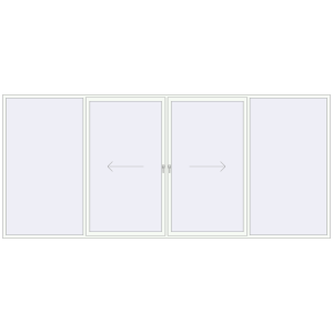 Buy Sliding patio doors 5000x2200 mm PATIO DOOR REHAU BRILLANT DESIGN RAL 9016 Traffic white two-sided