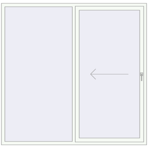 Buy Sliding patio doors 2140x2050 mm PATIO DOOR REHAU BRILLANT DESIGN RAL 9016 Traffic white two-sided