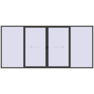 Buy Sliding patio doors 5000x2300 mm PATIO DOOR REHAU SYNEGO BASALT_GREY two-sided