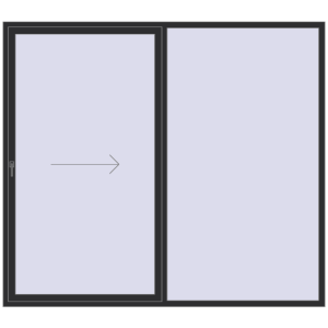 Buy Sliding patio doors 2600x2300 mm REHAU GENEO HST ANTHRACITE_GREY_GLATT two-sided