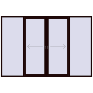 Buy Sliding patio doors 3300x2200 mm PATIO DOOR REHAU BRILLANT DESIGN CHOCOLATE_BROWN two-sided
