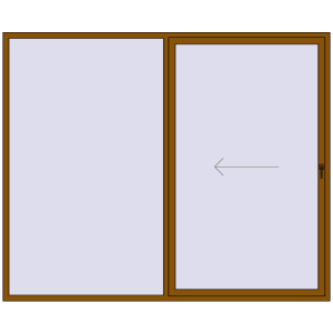 Buy Sliding patio doors 2800x2300 mm REHAU GENEO HST GOLDEN OAK two-sided