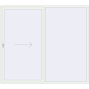 Buy Sliding patio doors 2700x2400 mm REHAU GENEO HST RAL 9016 Traffic white two-sided