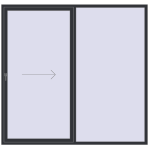Buy Sliding patio doors 2400x2300 mm REHAU GENEO HST ANTHRACITE_GREY_STRUKTURAL two-sided