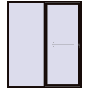 Buy Sliding patio doors 1880x2200 mm REHAU SYNEGO SLIDE BLACK_BROWN two-sided