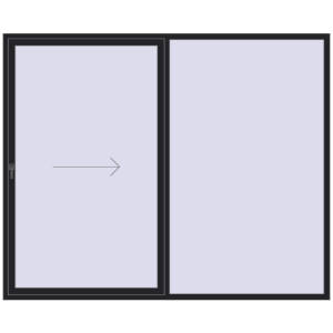 Zamów teraz Przesuwane drzwi tarasowe 2700x2200 mm PATIO DOOR REHAU BRILLANT DESIGN BLACK_ULTI-MATT dwustronny