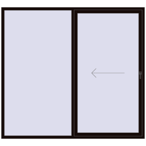 Buy Sliding patio doors 2400x2200 mm PATIO DOOR REHAU SYNEGO BLACK_BROWN two-sided