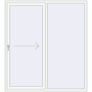 Buy Sliding patio doors 1780x1960 mm PATIO DOOR REHAU BRILLANT DESIGN RAL 9016 Traffic white two-sided