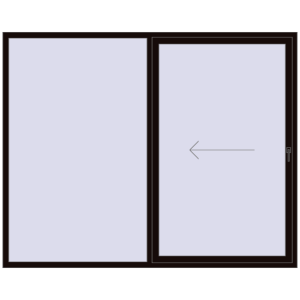 Buy Sliding patio doors 2500x2000 mm PATIO DOOR REHAU BRILLANT DESIGN BLACK_BROWN two-sided