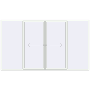 Buy Sliding patio doors 4200x2400 mm PATIO DOOR REHAU SYNEGO RAL 9016 Traffic white two-sided