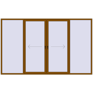 Buy Sliding patio doors 3600x2200 mm PATIO DOOR REHAU BRILLANT DESIGN GOLDEN OAK two-sided