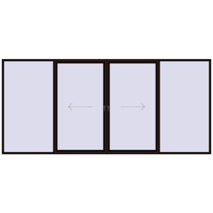 Buy Sliding patio doors 4850x2200 mm PATIO DOOR REHAU SYNEGO BLACK_BROWN two-sided