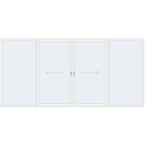 Buy Sliding patio doors 4600x2200 mm PATIO DOOR REHAU BRILLANT DESIGN RAL 9016 Traffic white two-sided
