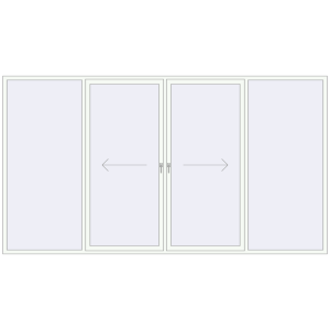 Buy Sliding patio doors 4000x2200 mm PATIO DOOR REHAU BRILLANT DESIGN RAL 9016 Traffic white two-sided