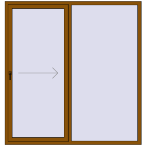 Buy Sliding patio doors 1900x2000 mm PATIO DOOR REHAU SYNEGO GOLDEN OAK two-sided