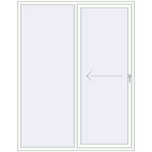 Buy Sliding patio doors 1800x2300 mm REHAU SYNEGO SLIDE RAL 9016 Traffic white two-sided