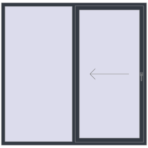 Buy Sliding patio doors 2050x2010 mm PATIO DOOR REHAU BRILLANT DESIGN ANTHRACITE_GREY_STRUKTURAL two-sided