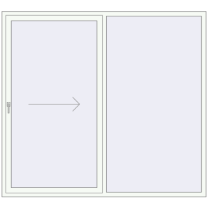 Buy Sliding patio doors 2200x2000 mm PATIO DOOR REHAU SYNEGO RAL 9016 Traffic white two-sided
