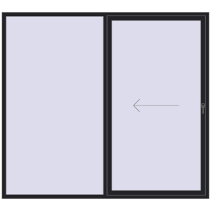 Buy Sliding patio doors 2500x2250 mm REHAU SYNEGO SLIDE BLACK_ULTI-MATT two-sided