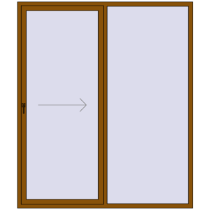 Buy Sliding patio doors 2000x2350 mm PATIO DOOR REHAU SYNEGO GOLDEN OAK two-sided