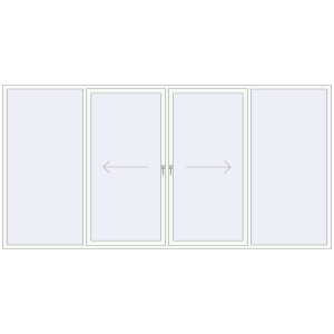 Buy Sliding patio doors 4000x2000 mm PATIO DOOR REHAU SYNEGO RAL 9016 Traffic white two-sided