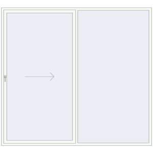 Buy Sliding patio doors 2850x2619 mm REHAU GENEO HST RAL 9016 Traffic white two-sided